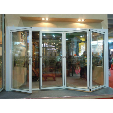 Aluminum Glass Balcony Bi-Folding Door with Thermal Break Profile